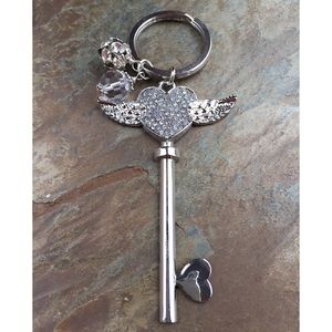 Heart With Wings Charm KeyChain